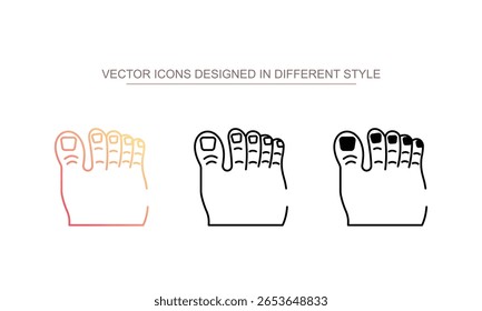 Diseño del icono del dedo del pie con fondo blanco