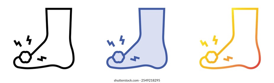 toe icon. Linear, Blue Fill and Gradient Style Design Isolated On White Background