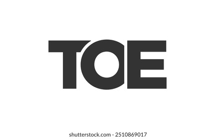 TOE logo design template with strong and modern bold text. Initial based vector logotype featuring simple and minimal typography. Trendy company identity ideal for businesses brand presence.