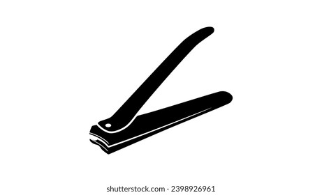 Toe Nail Cutter Clipper, black isolated silhouette