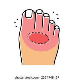 toe pain body ache color icon vector. toe pain body ache sign. isolated symbol illustration