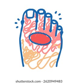 dedo do pé dor corpo dor ícone doodle esboço vetor. dedo do pé dor corpo dor sinal. símbolo isolado ilustração