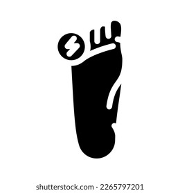 toe pain body ache glyph icon vector. toe pain body ache sign. isolated symbol illustration