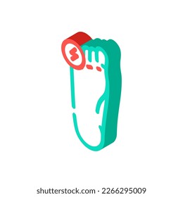 toe pain body ache isometric icon vector. toe pain body ache sign. isolated symbol illustration