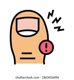 toe pain color icon vector. toe pain sign. isolated symbol illustration