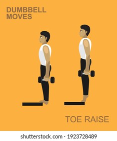 Toe Raise Dumbbell Moves Manga Gym Set Illustration