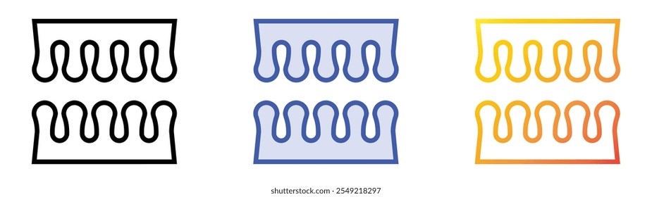 toe separator icon. Linear, Blue Fill and Gradient Style Design Isolated On White Background