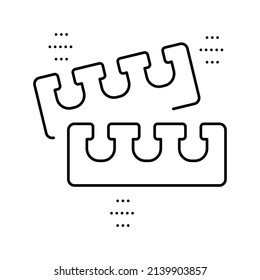toe splitter for pedicure line icon vector. toe splitter for pedicure sign. isolated contour symbol black illustration