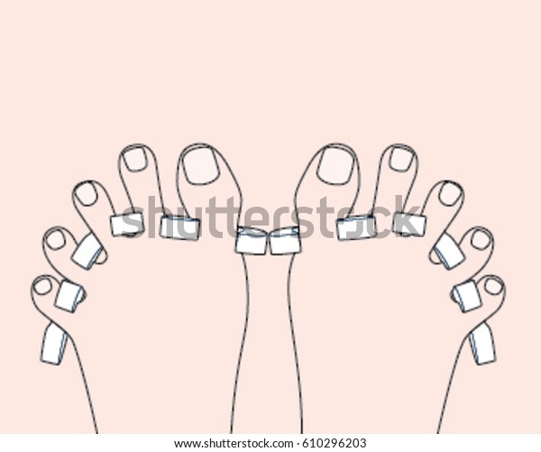 Toes divider on\
the feet. Vector\
illustration.