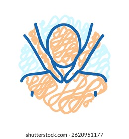 dedos dos pés massagem terapia ícone doodle esboço vetor. dedos dos pés massagem terapia sinal. símbolo isolado ilustração
