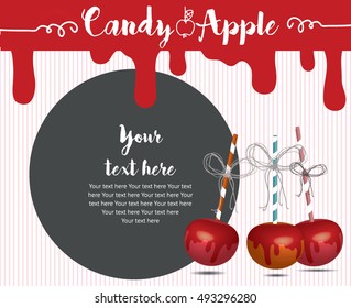 Toffee apple. Vector illustration of candy apple