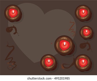 Toffee apple. Vector illustration of candy apple