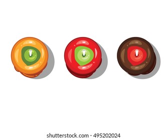 Toffee apple. Vector illustration of candy apple
