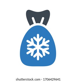Farbsymbol der Taschenbeutel-Vektorillustration 