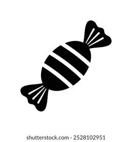 Toffee black and white flat vector icon and symbol design
