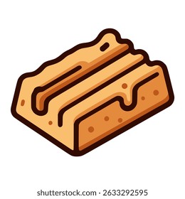 toffee caramel sweet snack food flat color vector illustration template design