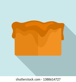 Toffee cube icon. Flat illustration of toffee cube vector icon for web design