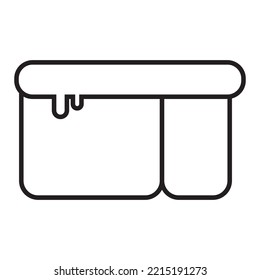 Toffee cube icon vector design template in black color isolated sign on white background