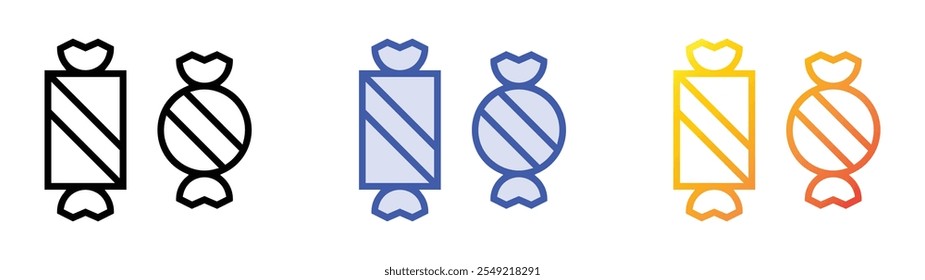 toffee icon. Linear, Blue Fill and Gradient Style Design Isolated On White Background