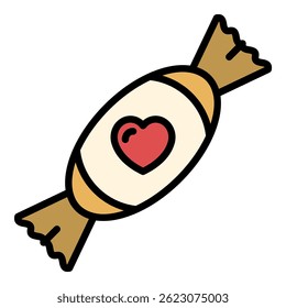 Ícone de toffee. Contorno de toffee ícone vetor cor plana isolado