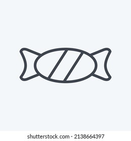 Toffee Icon in trendy line style isolated on soft blue background