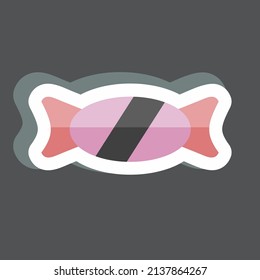 Toffee Sticker in trendy isolated on black background