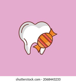 toffee Vector illustration on a transparent background. Premium quality symbols.Vector line flat color icon for concept and graphic design.