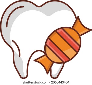 ilustración toffee Vector en un fondo transparente. Símbolos de calidad superior.Icono de color plano de línea vectorial para el concepto y el diseño gráfico.