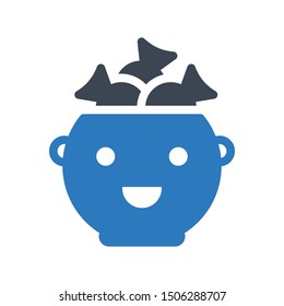 toffees bowl glyph colour vector icon
