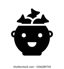 toffees bowl glyph flat vector icon