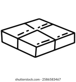 tofu box icon with outline style