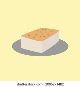 Ilustración de vectores planos de dibujos animados de tofu