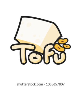 Tofu cartoon logo. logo design. symbol vector.