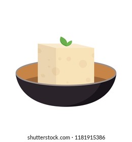 Tofu cartoon vector. food design. symbol. new design.