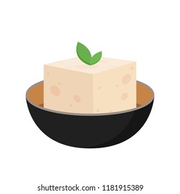 Tofu cartoon vector. food design. symbol. new design.