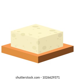 Tofu cartoon vector. free space for text. wallpaper. background.