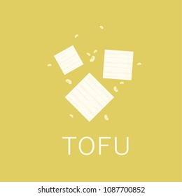 tofu cartoon vector. free space for text. wallpaper. background.
