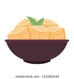 Tofu cartoon vector. free space for text. wallpaper. background. ingredient vector.