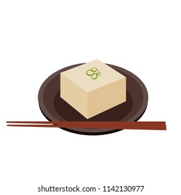 tofu cartoon vector. free space for text. wallpaper. background.