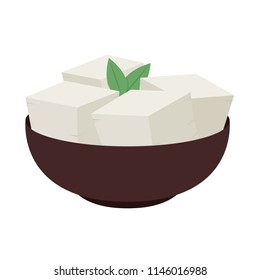 tofu cartoon vector. free space for text. wallpaper. background.