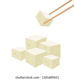 Tofu cartoon vector. free space for text. wallpaper.