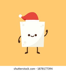 Tofu character design. Tofu cartoon vector on yellow background.