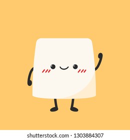 tofu character design. free space for text. wallpaper. logo. symbol.