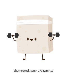 Diseño de caracteres tofu en fondo blanco. Vector de volteretas.