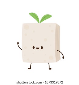 Tofu character design on white background.