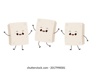 Tofu character design on white background.