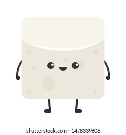 Tofu character vector. white tofu vector. wallpaper.