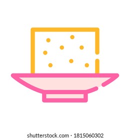 tofu cheese color icon vector. tofu cheese sign. isolated symbol illustration