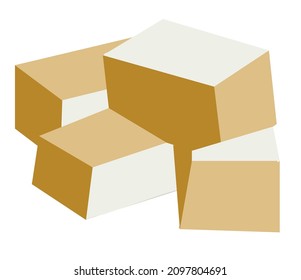 tofu cheese cubes icon on white background vector illustration