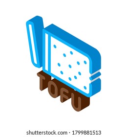 vector icono del queso tofu. signo de queso tofu isométrico. ilustración de símbolo aislado de color